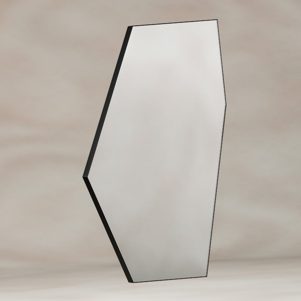 Oslo Irregular Hexagon Mirror 55x80cm in Black - Origins Living, view 2