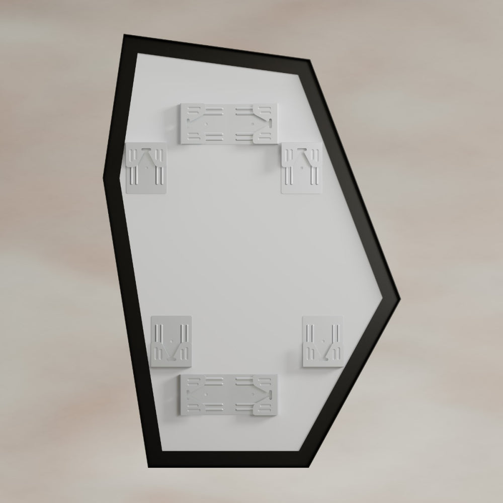 Oslo Irregular Hexagon Mirror 55x80cm in Black - Origins Living, view 8