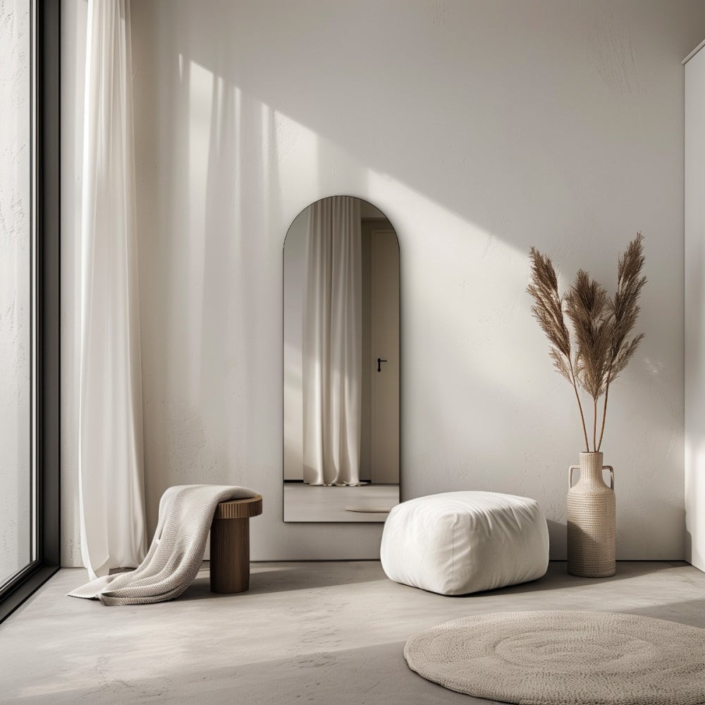 Oslo Arch Mirror 50x140cm in Black - Origins Living