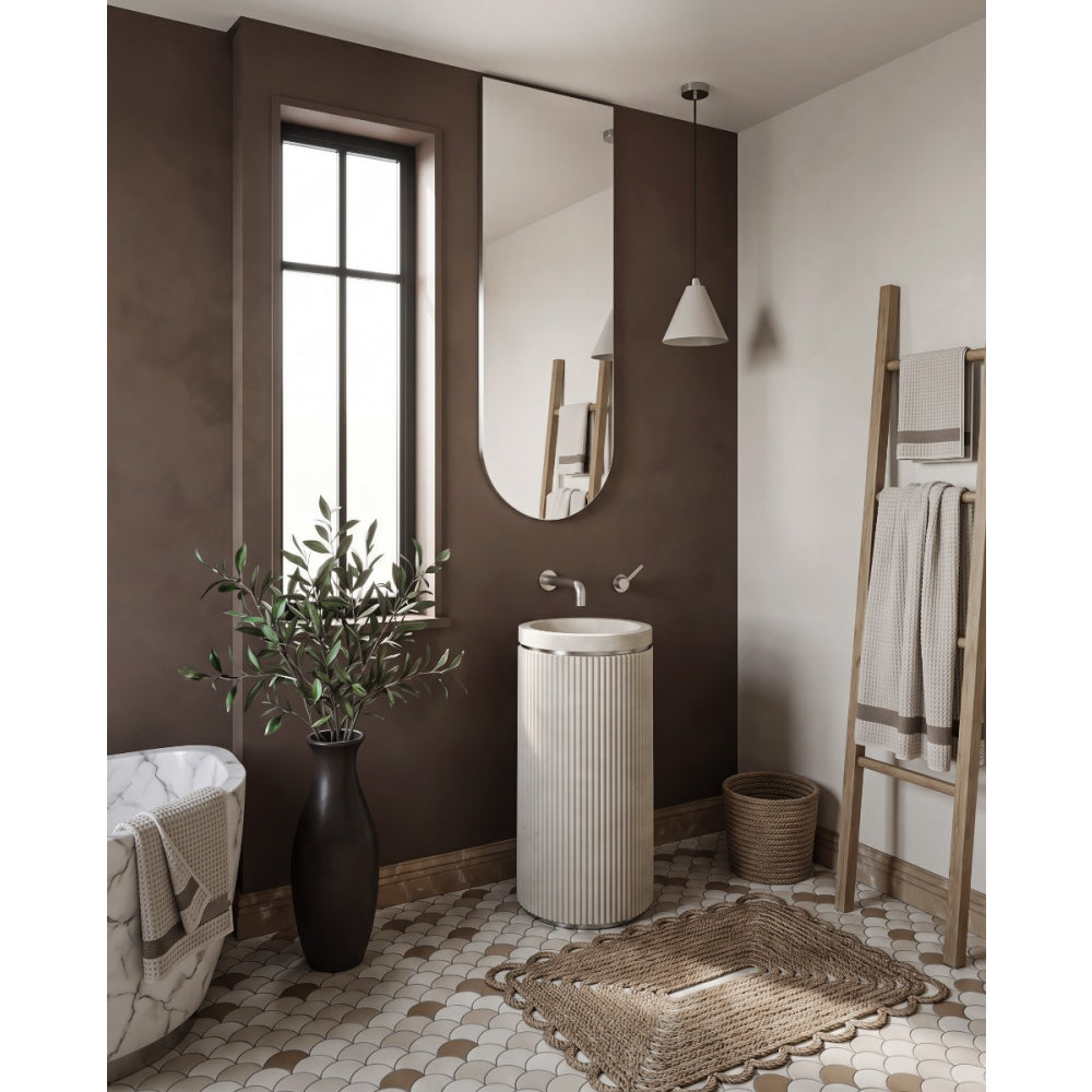 Oslo Arch Mirror 50x140cm in Brushed Nickel - Origins Living