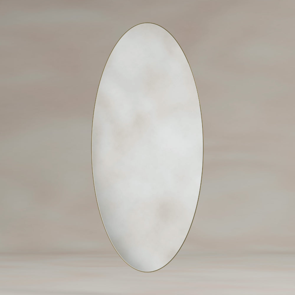 Oslo Oval Mirror 45x100cm in Brushed Brass - Origins Living, view 5