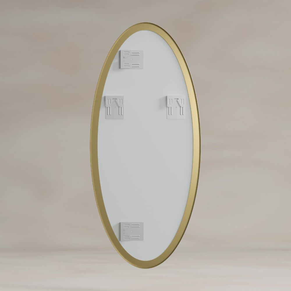 Oslo Oval Mirror 45x100cm in Brushed Brass - Origins Living, view 7