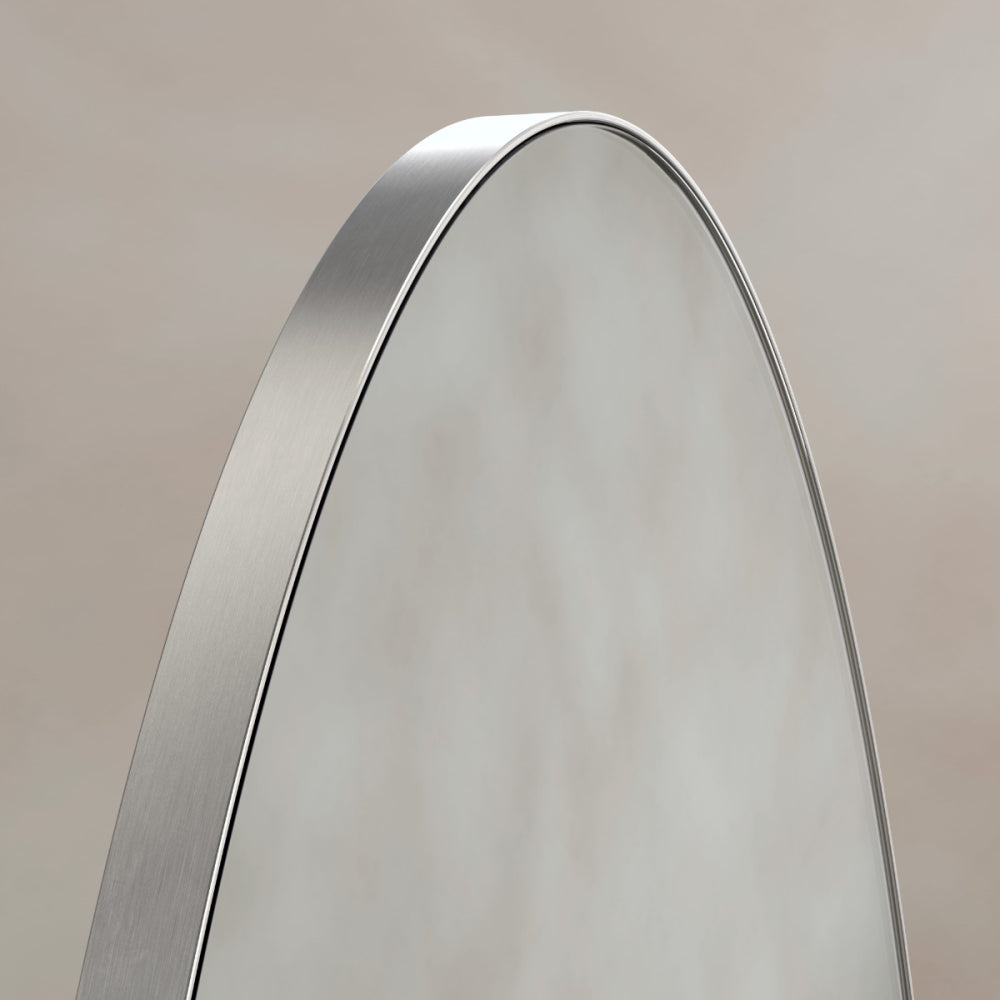 Oslo Oval Mirror 45x100cm in Brushed Nickel - Origins Living, view 3
