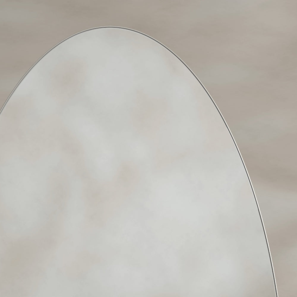 Oslo Oval Mirror 45x100cm in Brushed Nickel - Origins Living, view 6