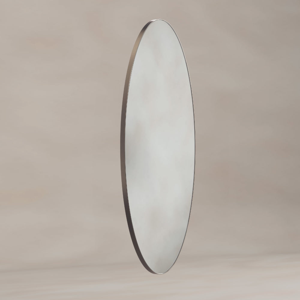 Oslo Oval Mirror 45x100cm in Brushed Bronze - Origins Living, view 2