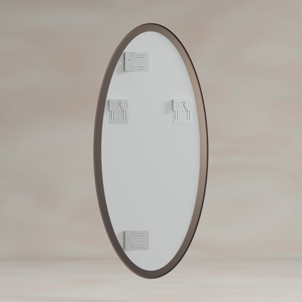 Oslo Oval Mirror 45x100cm in Brushed Bronze - Origins Living, view 7