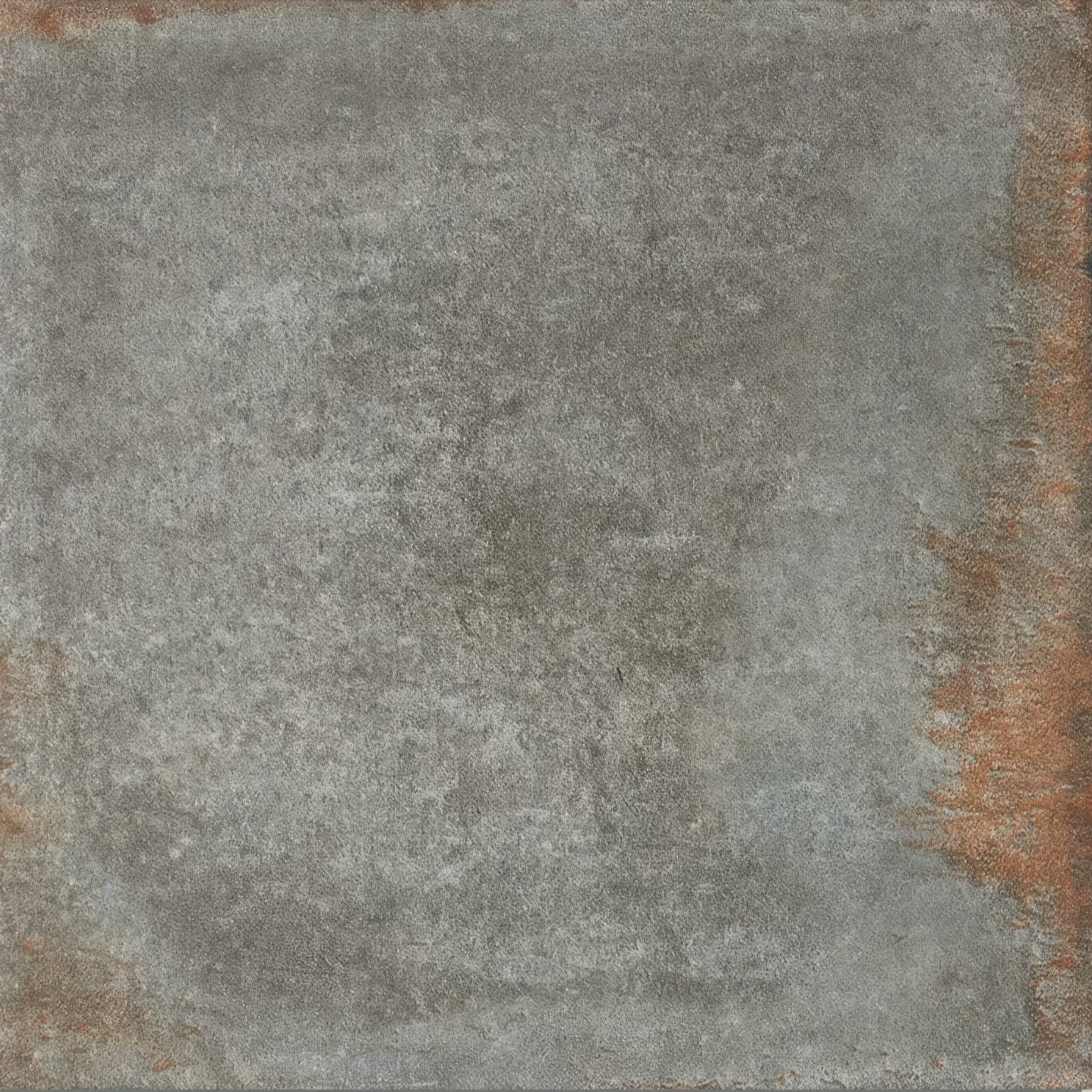 Osterley porcelain black square tile with gray textured surface and subtle rust colored accents along the edges