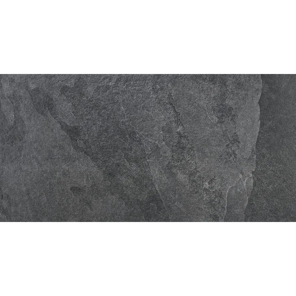 Oxford Black 20mm paving dark gray stone tile with textured natural rock like surface for outdoor use