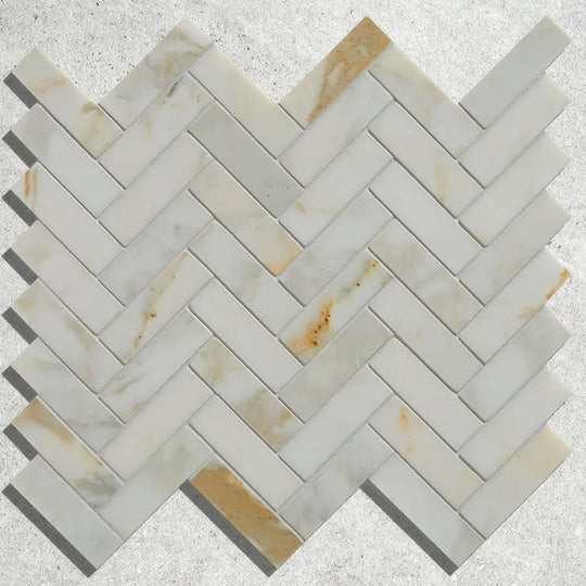 Palazzo Oro Marble Herringbone Mosaic - alternate view
