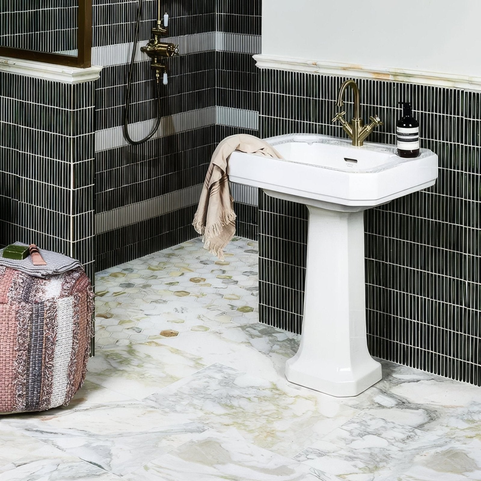 Palazzo Oro Marble Hexagon Mosaic