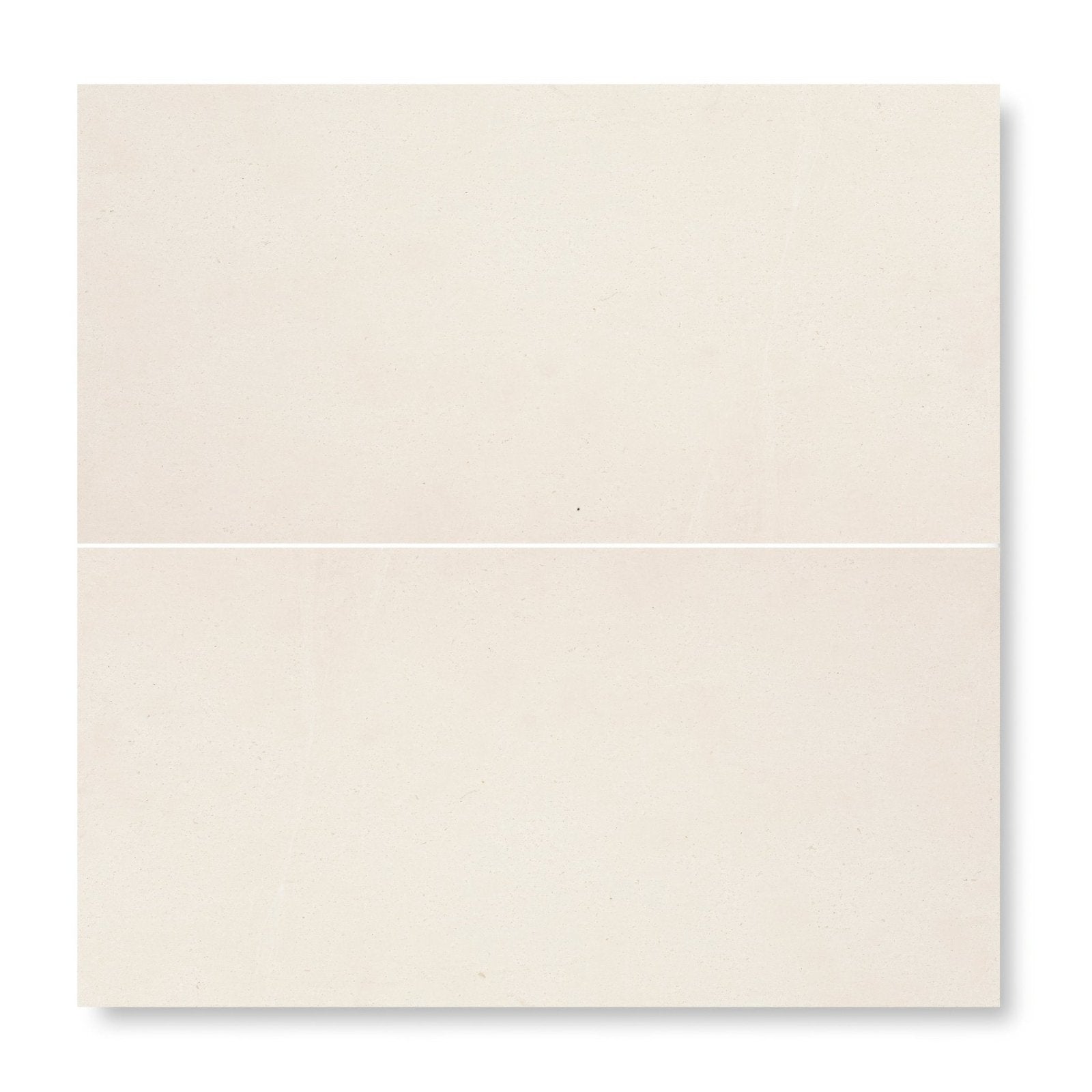 Cream-colored palio 60x30 diamond sawn edge honed rectangular tile with smooth surface and subtle horizontal seam