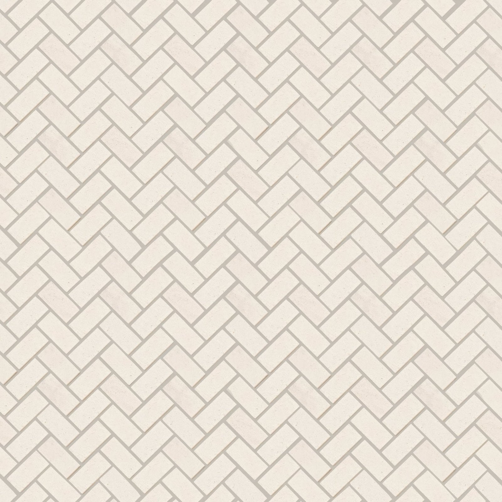 Cream-colored palio limestone rectangular mosaic tiles arranged in a herringbone pattern for decorative use