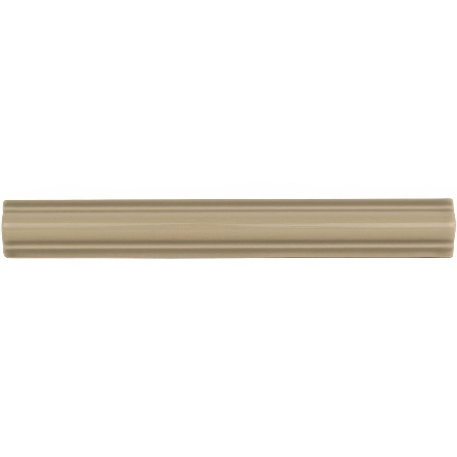 Beige ceramic Palladian astragal moulding with smooth glossy finish and classic reeded design for crown molding