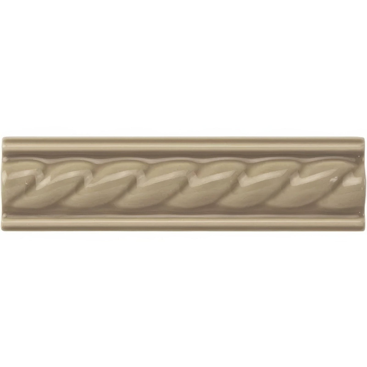 Palladian Beige Rope Moulding Ceramic Wall Tile 152x40mm - Gloss - Cream & Beige