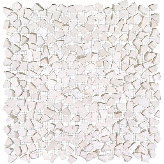 Paradise Tiny broken Edge Blanco Mosaic Wall Tile - alternate view