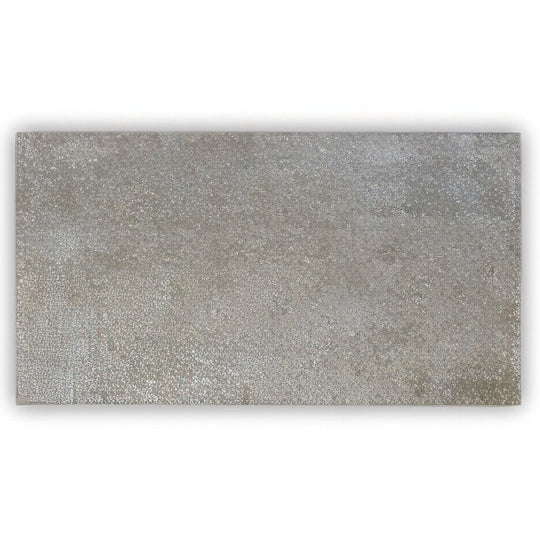 Gray textured rectangular tile patina nickel 59 x 29cm with subtle speckled finish for wall and floor use
