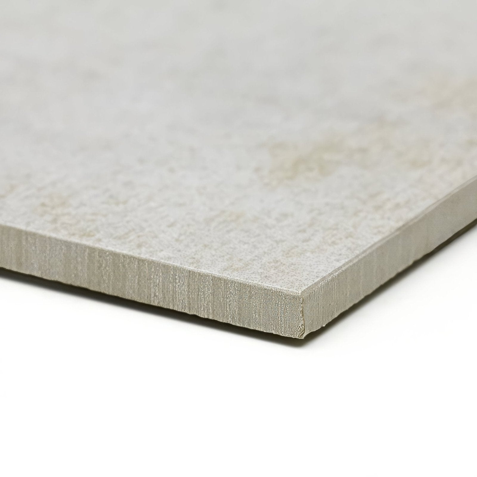 A rectangular light gray ceramic tile patina sand 59 x 29cm with subtle texture and beveled edges