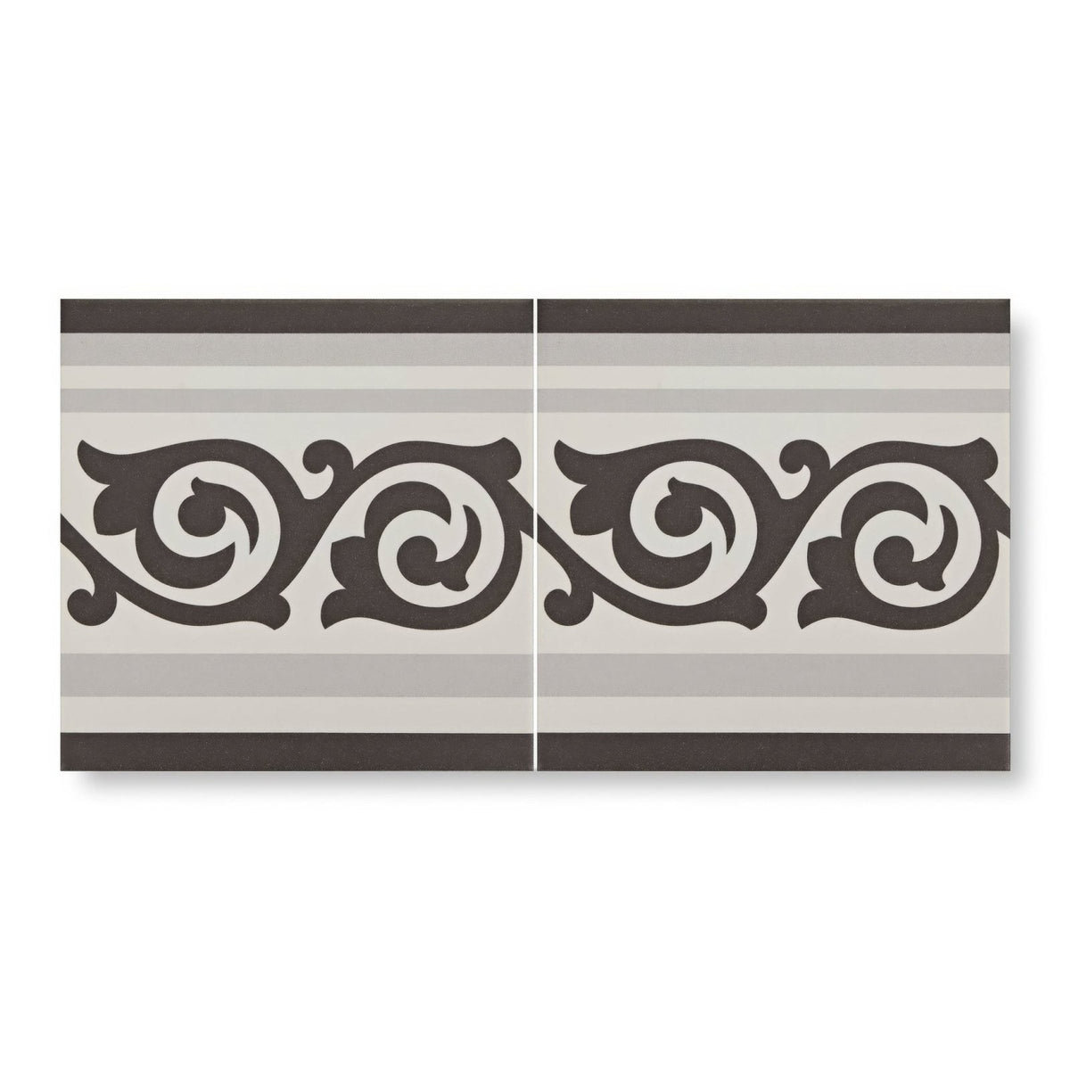 Patisserie Sucre Border Tile - Porcelain - Black