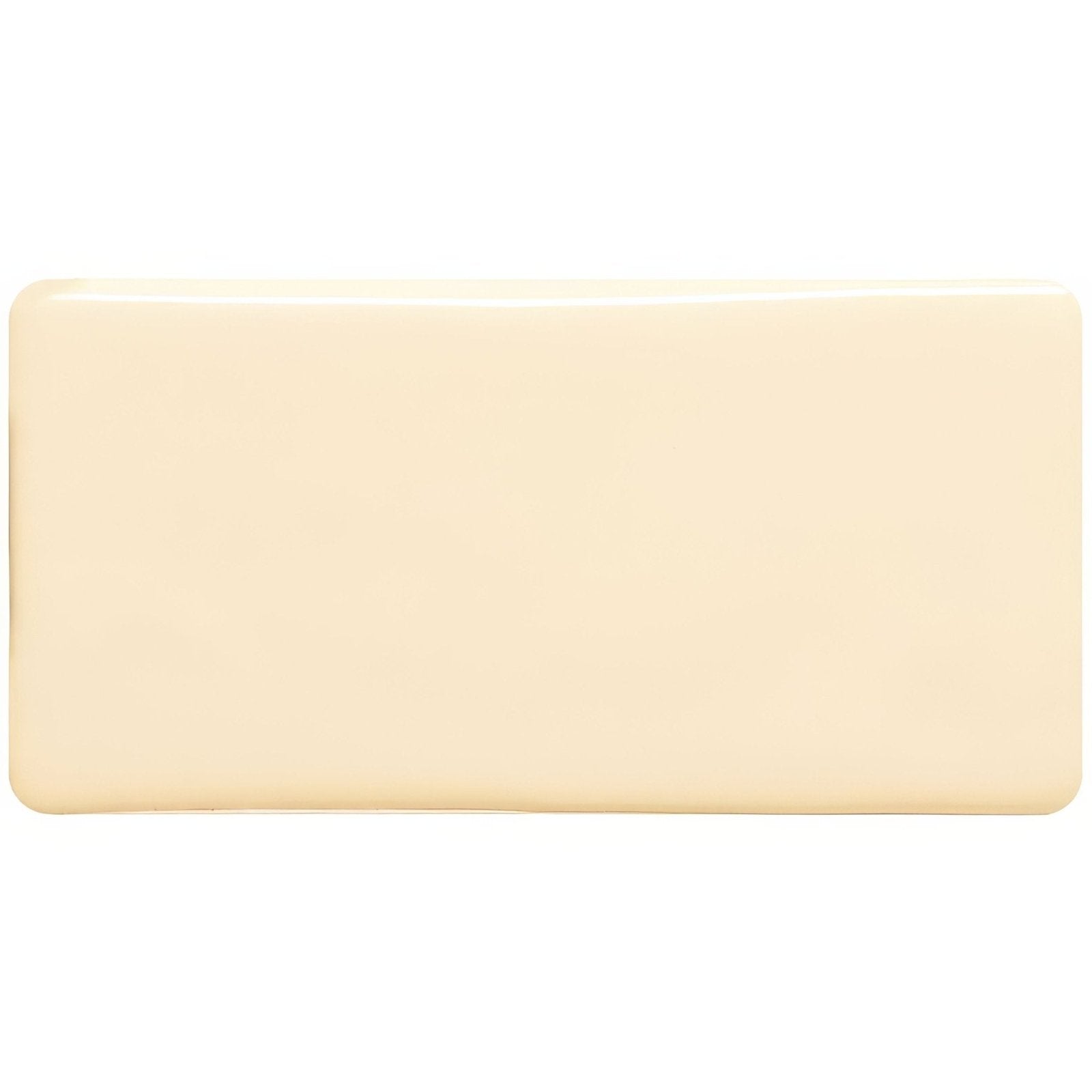 Cream-colored pearl half tile rectangular bar with smooth glossy finish ideal for wall and backsplash use