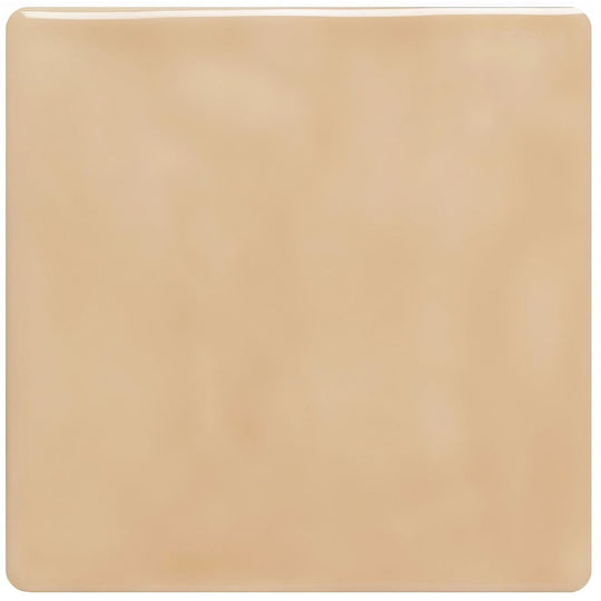 Beige square ceramic pebble field tile with a smooth glossy finish ideal for flooring and wall surfaces