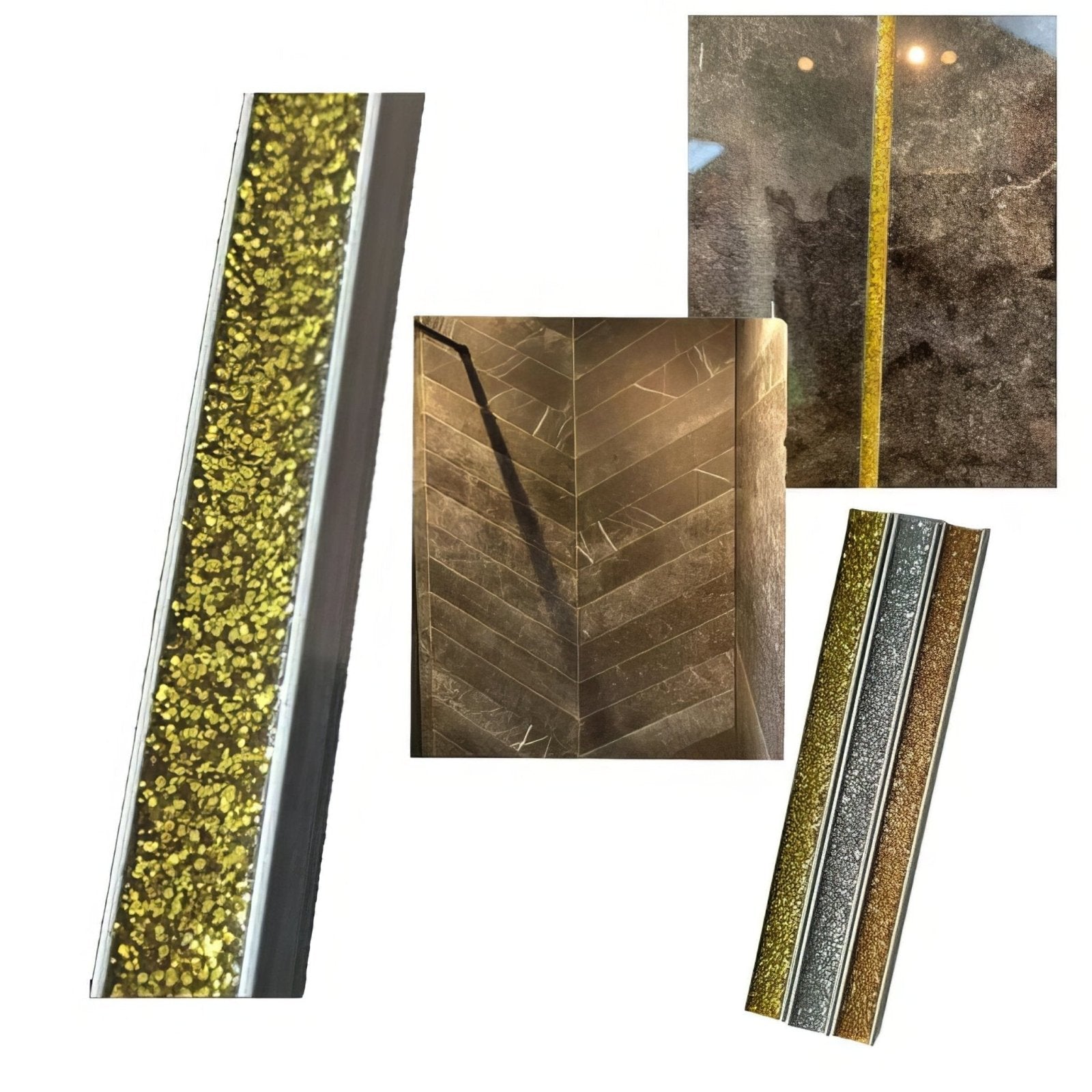 Perflex P20 Aristocrat Gold Glitter grout colour sample with gold and bronze metallic particles