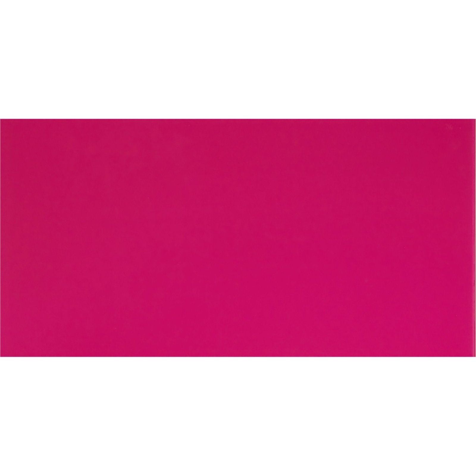 A vibrant magenta solid rectangular tile with a smooth glossy finish in perfume clear glass brick design