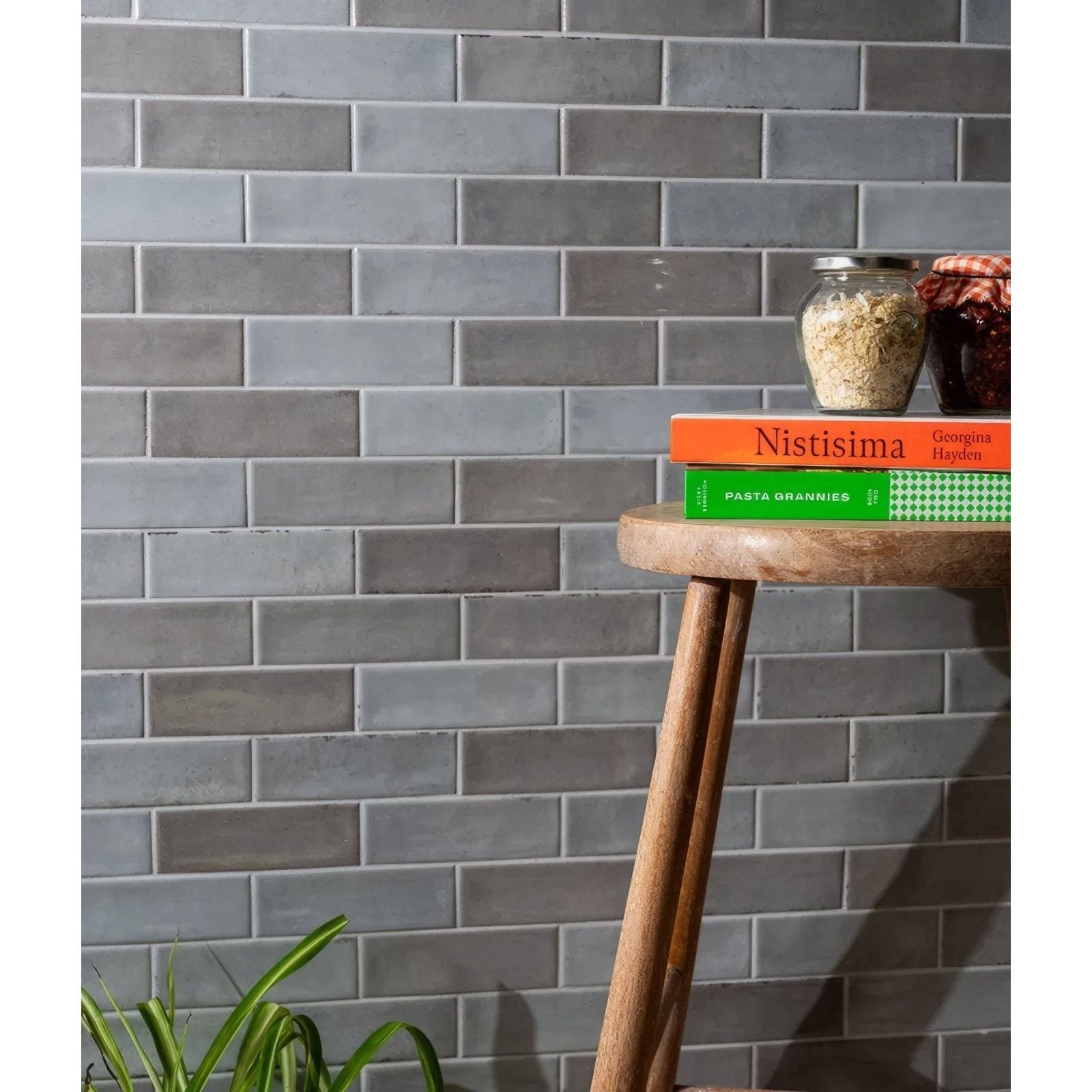 Gray rectangular porcelain subway tiles with a subtle matte finish for wall in petite porcelain gloss pearl collection