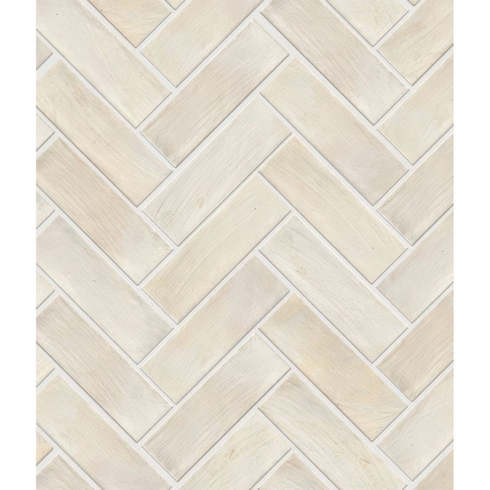 Beige petite porcelain matt cotto light tile with herringbone pattern and subtle wood grain texture