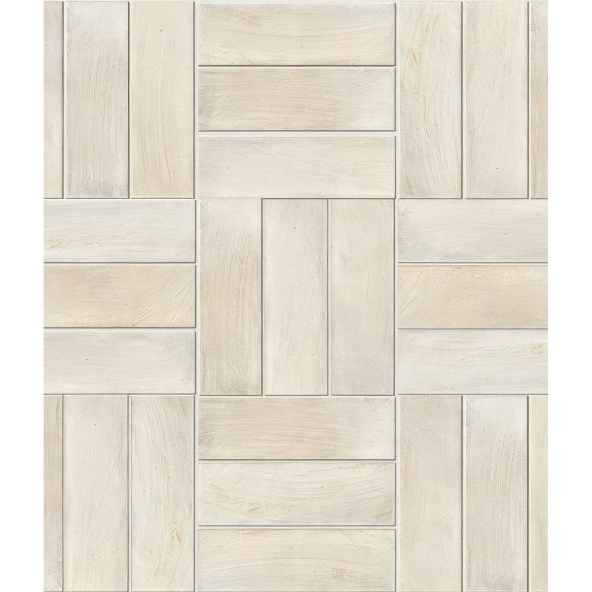 Beige wood-effect mosaic tile in herringbone pattern porcelain matt cotto light ideal for flooring and walls