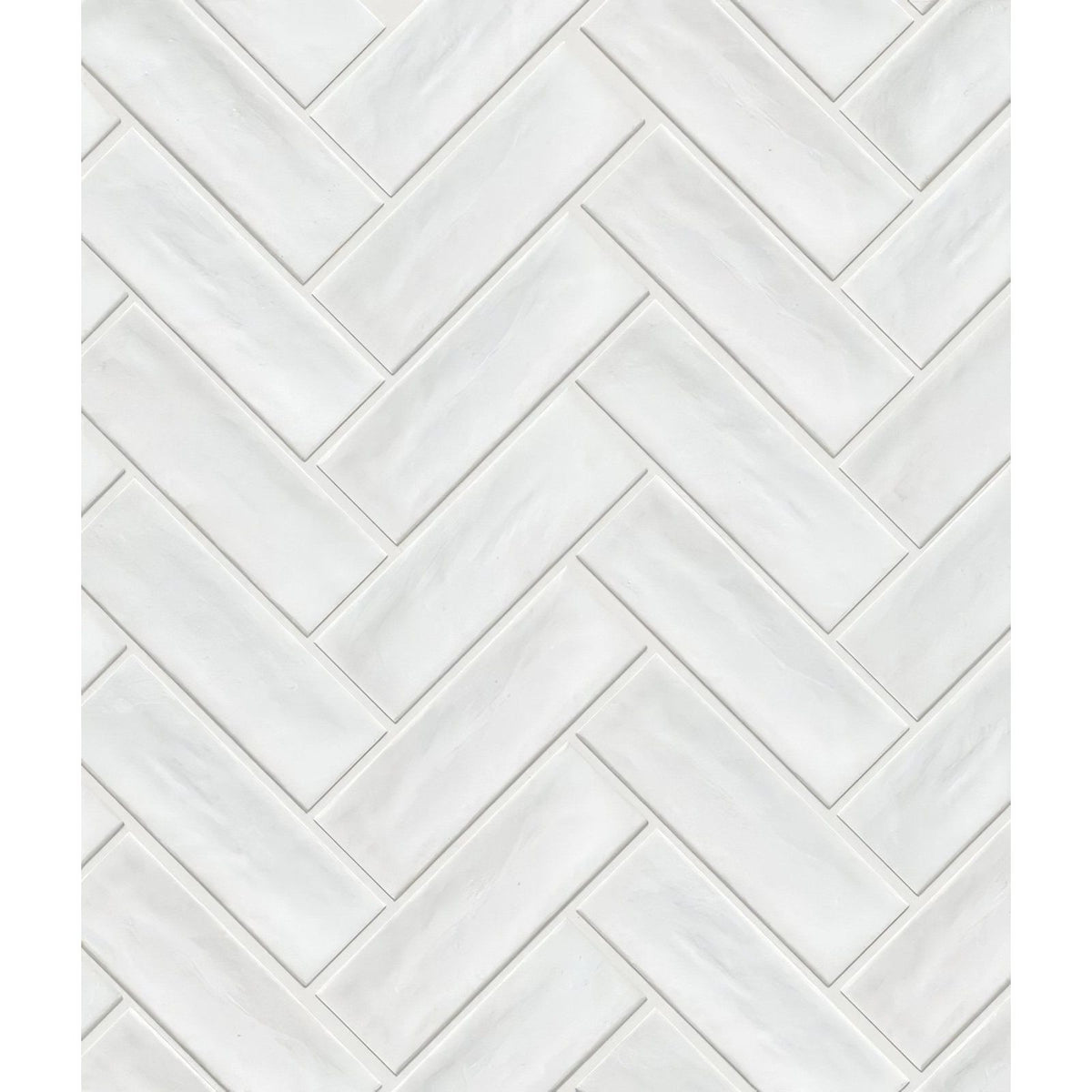 White ceramic petite porcelain matt white tiles arranged in a herringbone pattern for wall or floor use