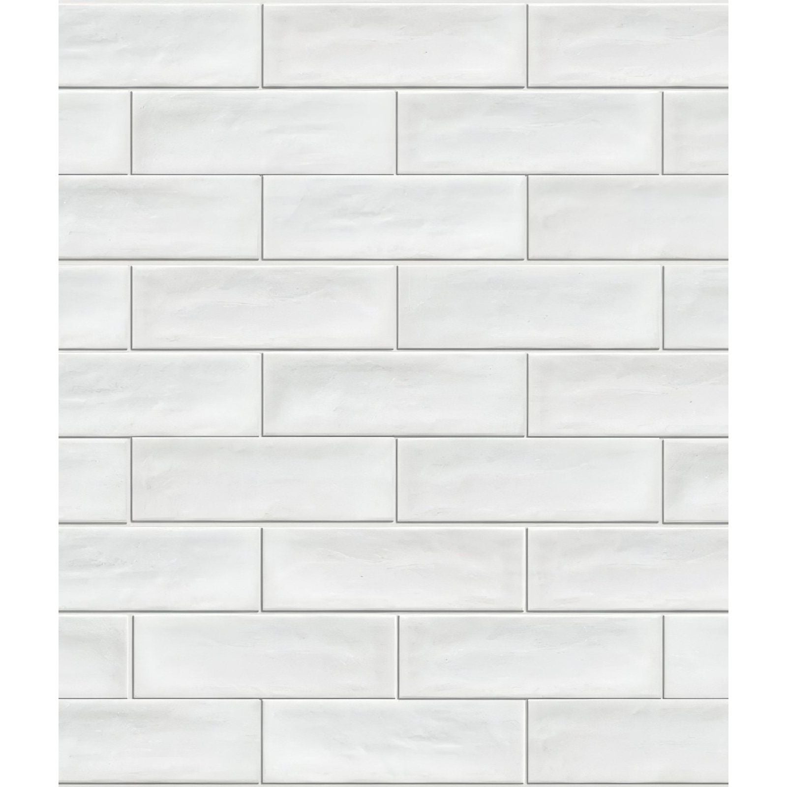 Petite porcelain matt white rectangular subway tiles in a classic brick pattern with a matt finish