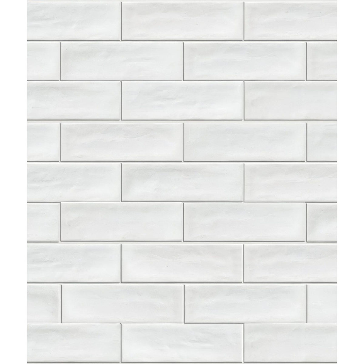 Petite porcelain matt white rectangular subway tiles in a classic brick pattern with a matt finish