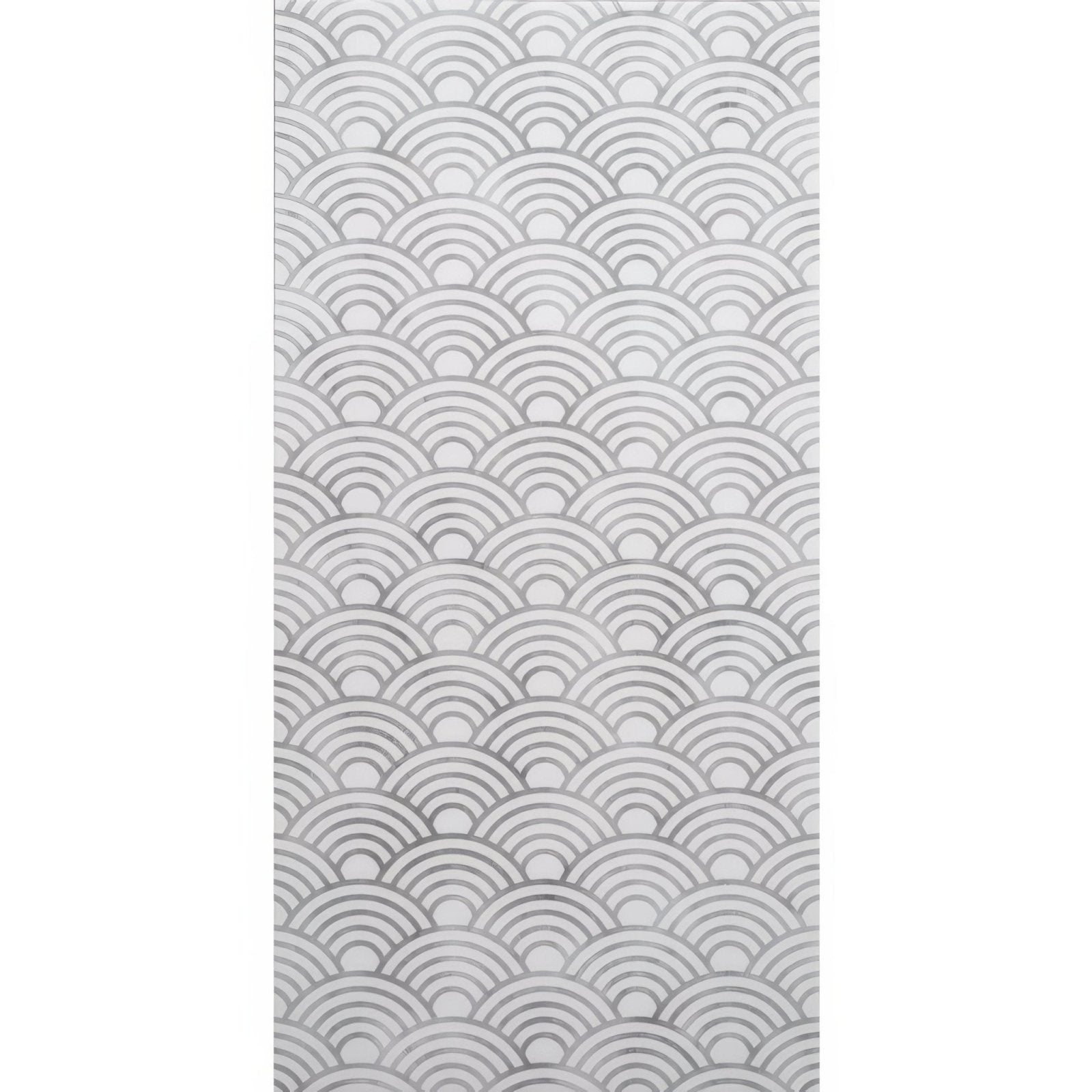 Gray and white scalloped wave patterned ceramic tile palazzo pettina 60x30cm for wall and floor use