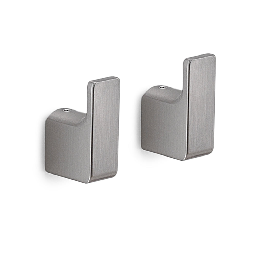 Pirenei Hook x 2 in Brushed Nickel - Origins Living
