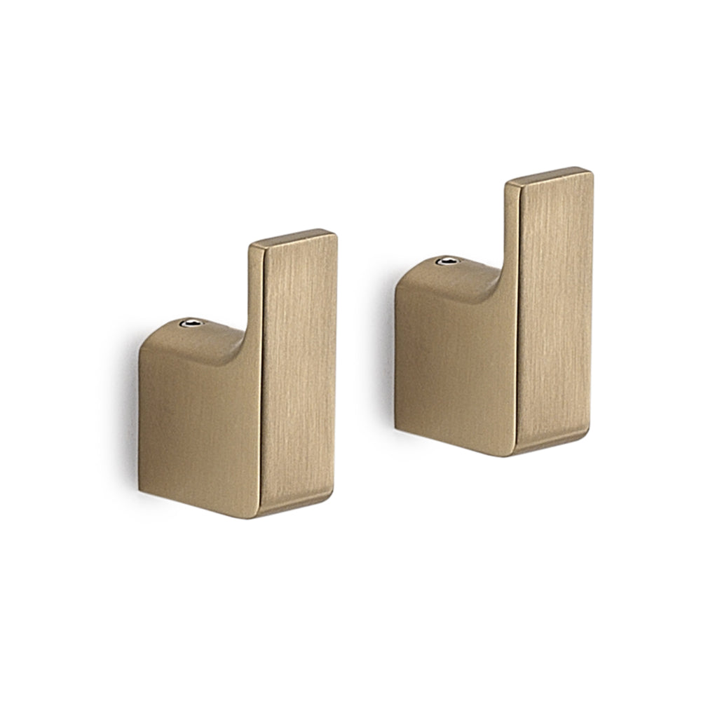 Pirenei Hook x 2 in Brushed Gold - Origins Living