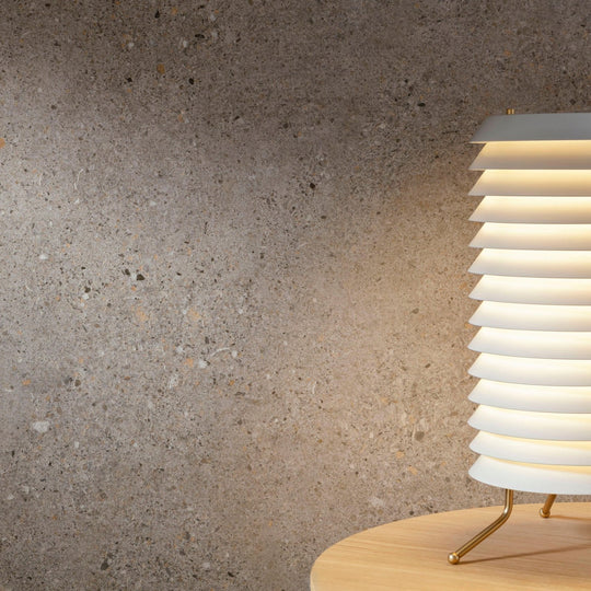 White layered lamp with gold-tone metal legs from piazza grey 60 x 60cm collection