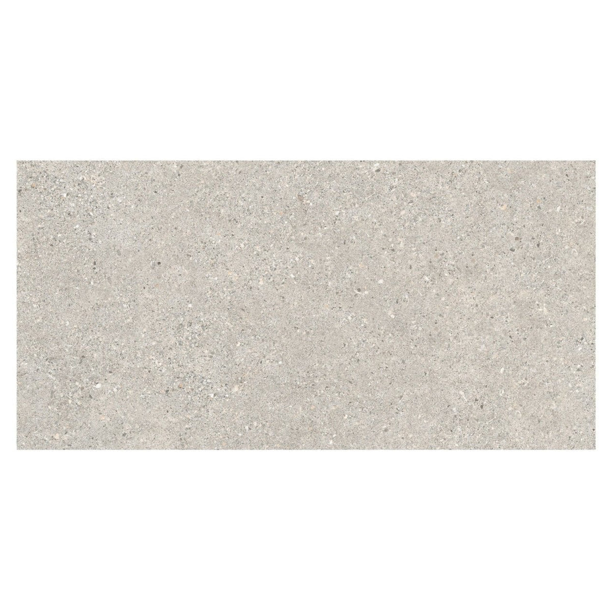 Gray speckled rectangular tile with textured stone-like surface piazza silver 60 x 120cm for flooring and walls