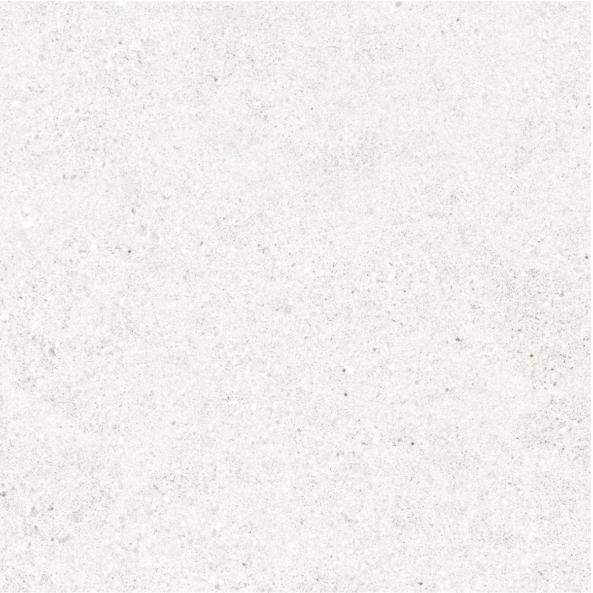Piazza white 60 x 60cm ceramic tile with white speckles and a smooth matte finish
