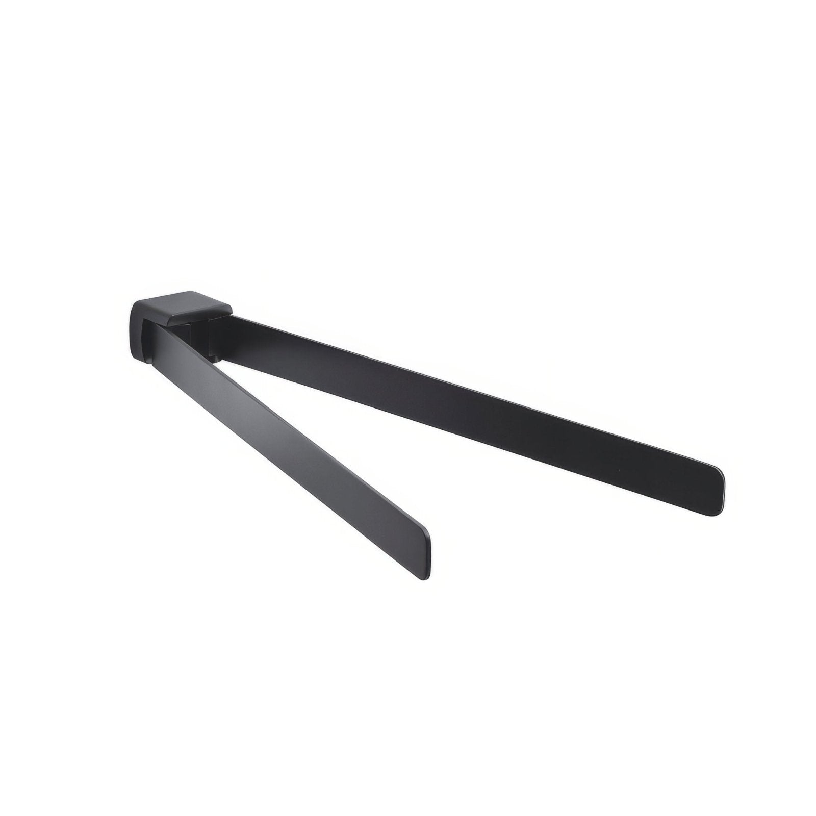 Pirenei Double Swing Towel Rail – Black in a bathroom setting