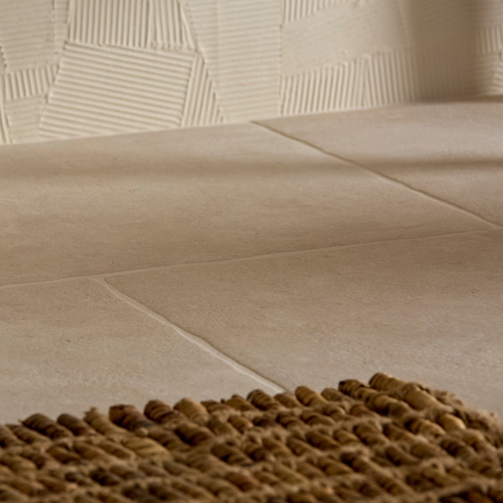 Plastercraft Calco Porcelain Sabbia Textured beige textured porcelain floor tile