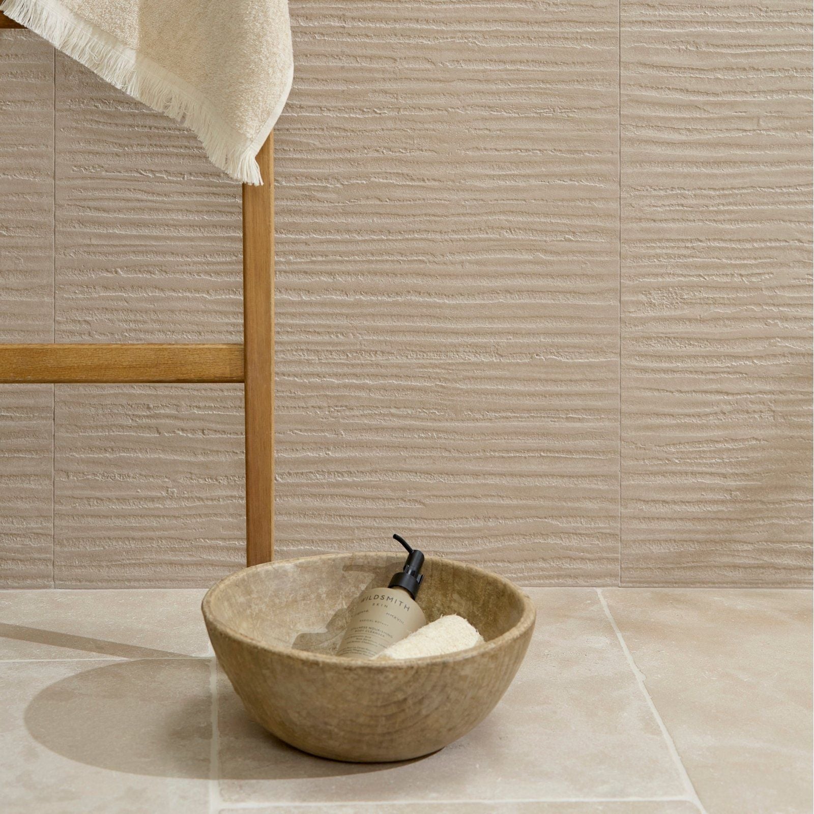 Plastercraft Linea Mano Porcelain Mink Textured beige textured porcelain tile