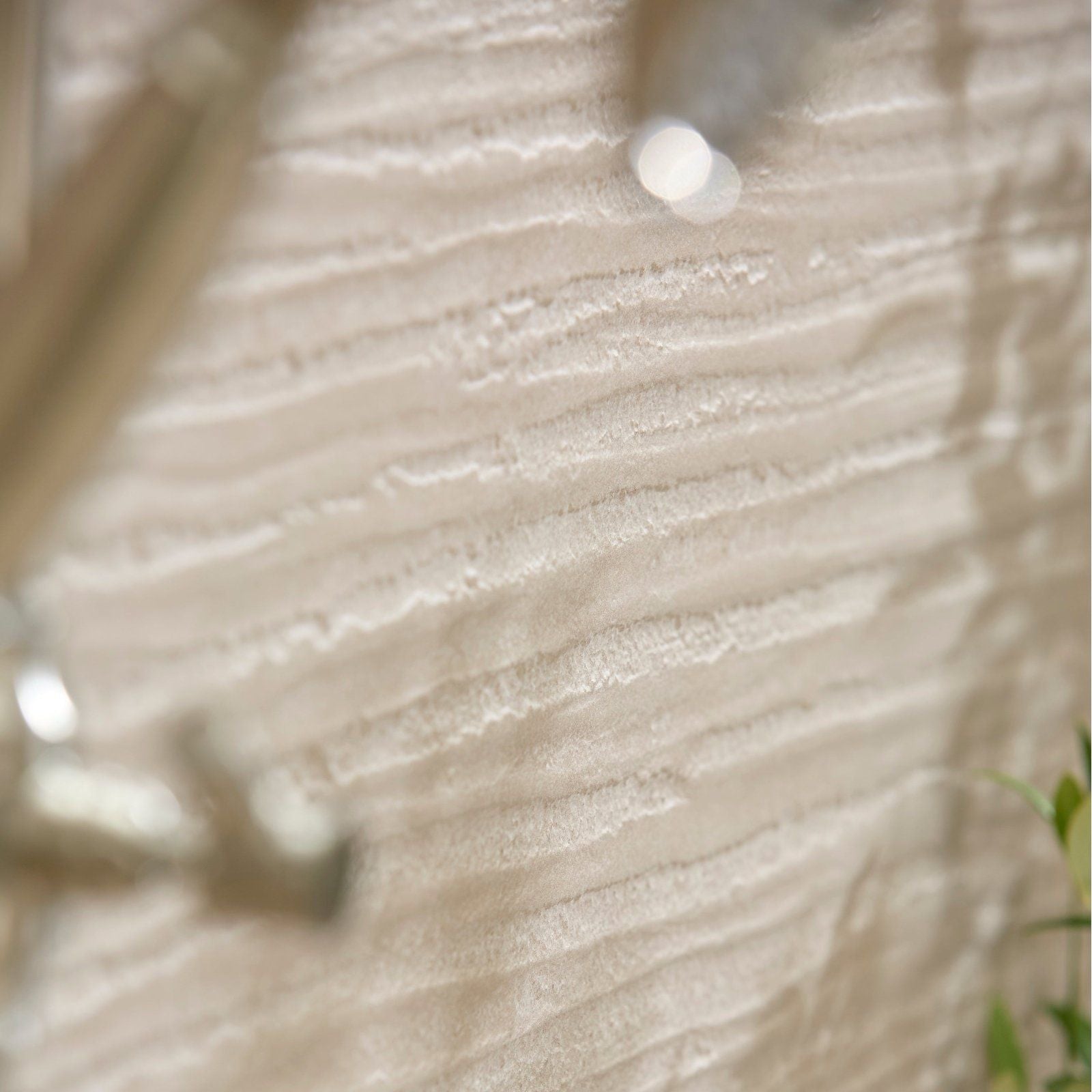 Beige plastercraft linea mano porcelain mink textured wall with horizontal ridges and subtle sheen