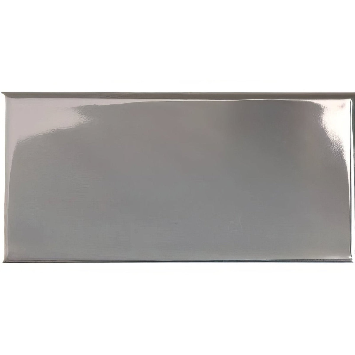 Platinum (Metallic) Half Tile, a ceramic wall tile with a mirror-bright metallic glaze