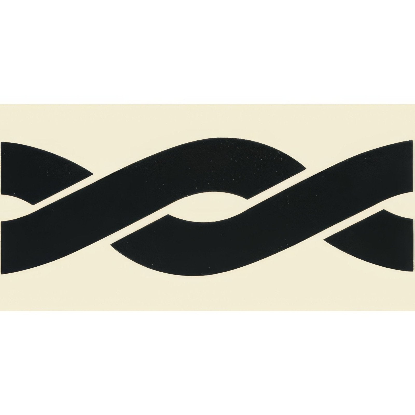 Black stylized wave-shaped decal with smooth glossy finish from plymouth border black on white collection