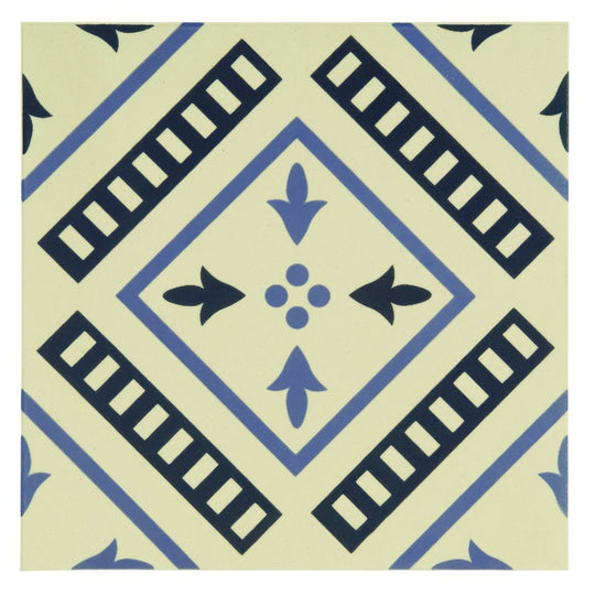 Pompeii Indigo and Dark Blue on White