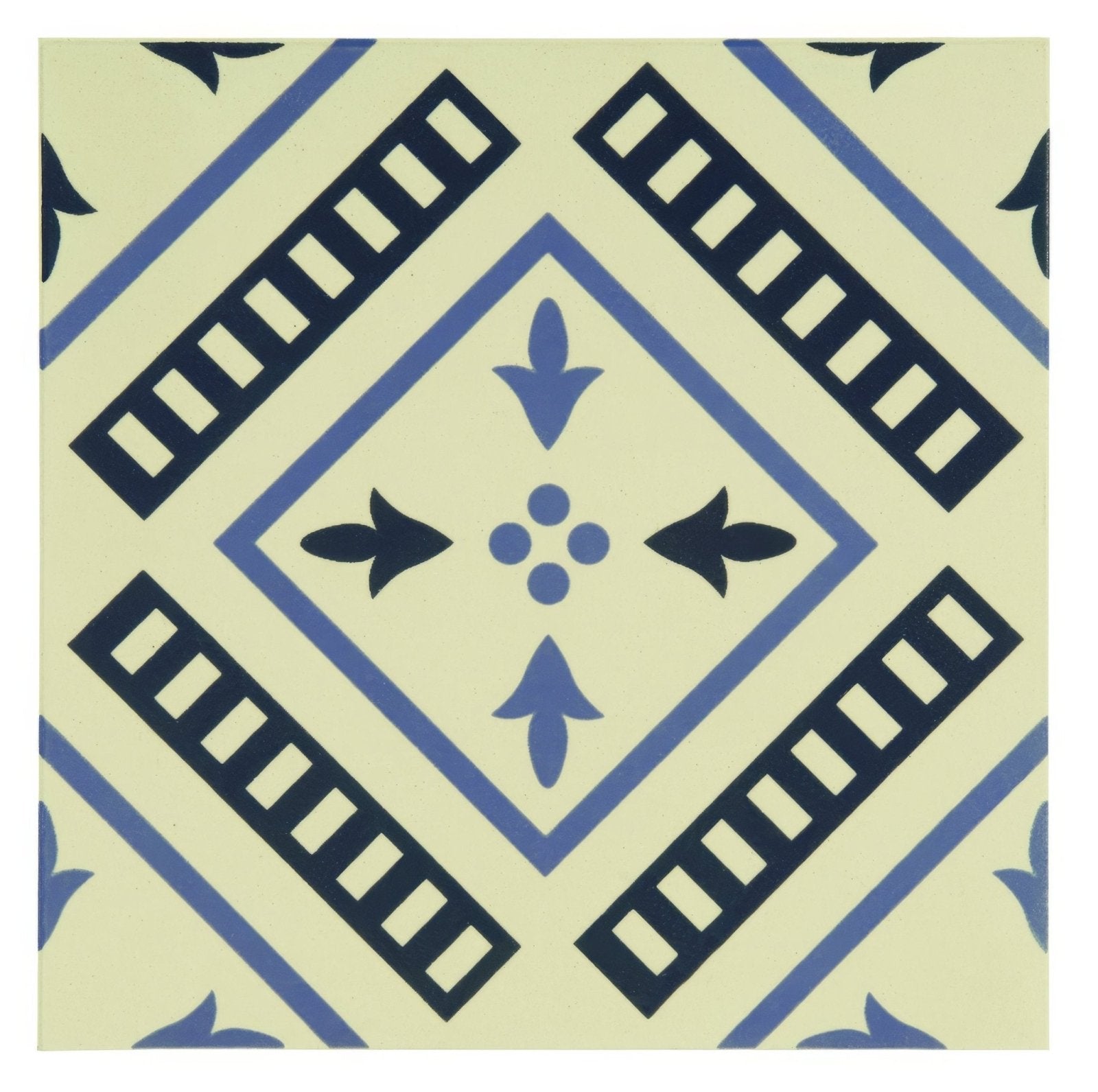 Pompeii Indigo and Dark Blue on White