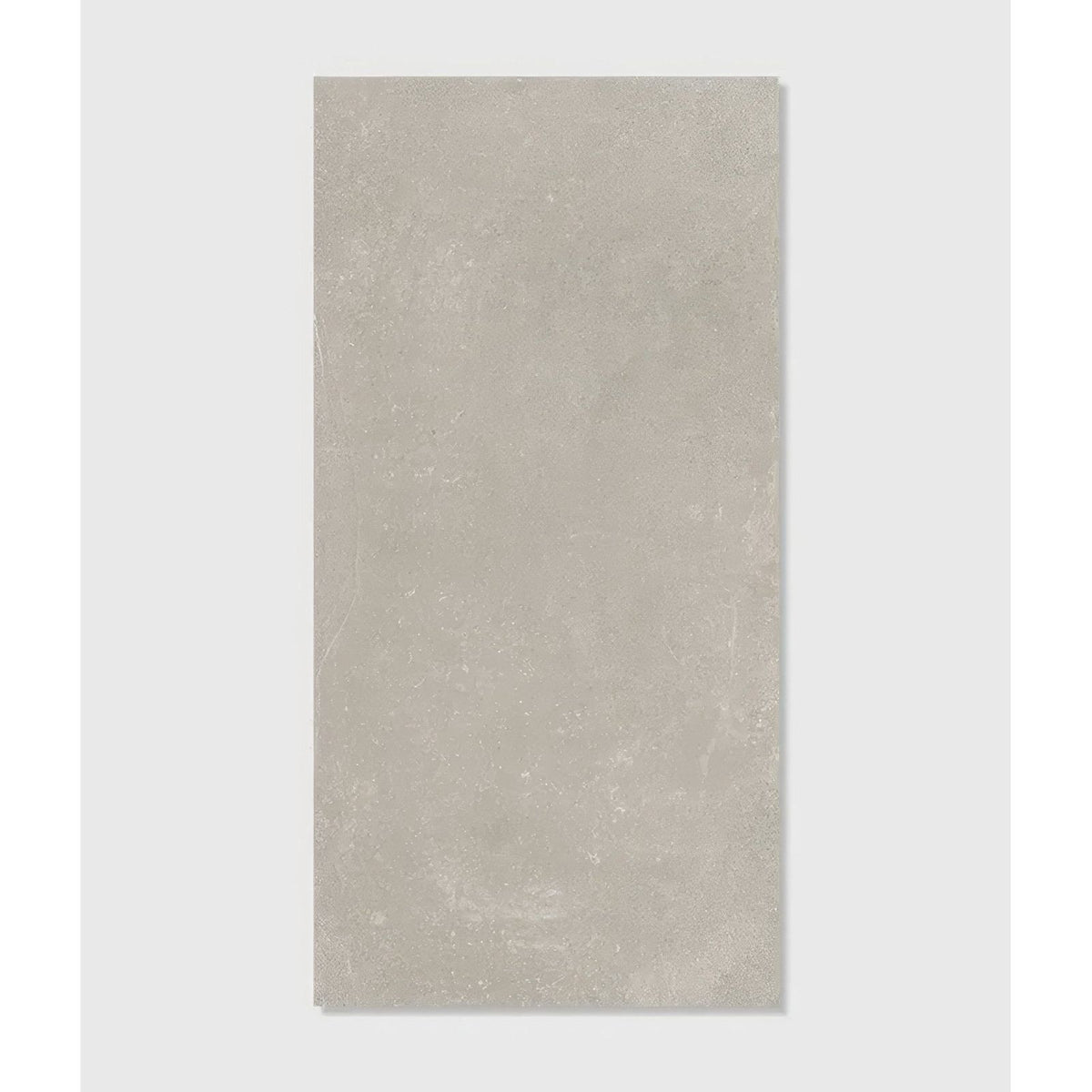A rectangular matte-finished gray porcelain tile with subtle texture dorset porcelain grey 30 x 60cm