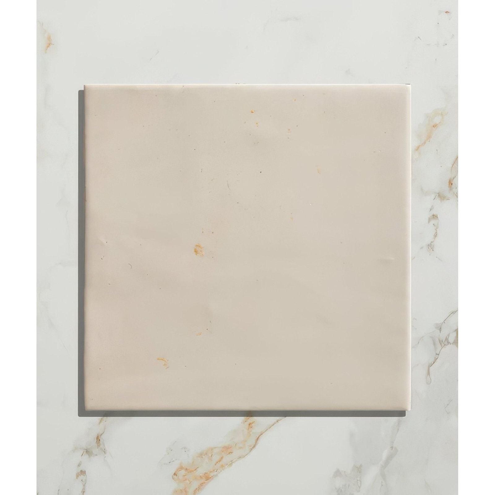 Close-up of a single Hammam Ceramic Bone tile with a smooth satin glazed surface