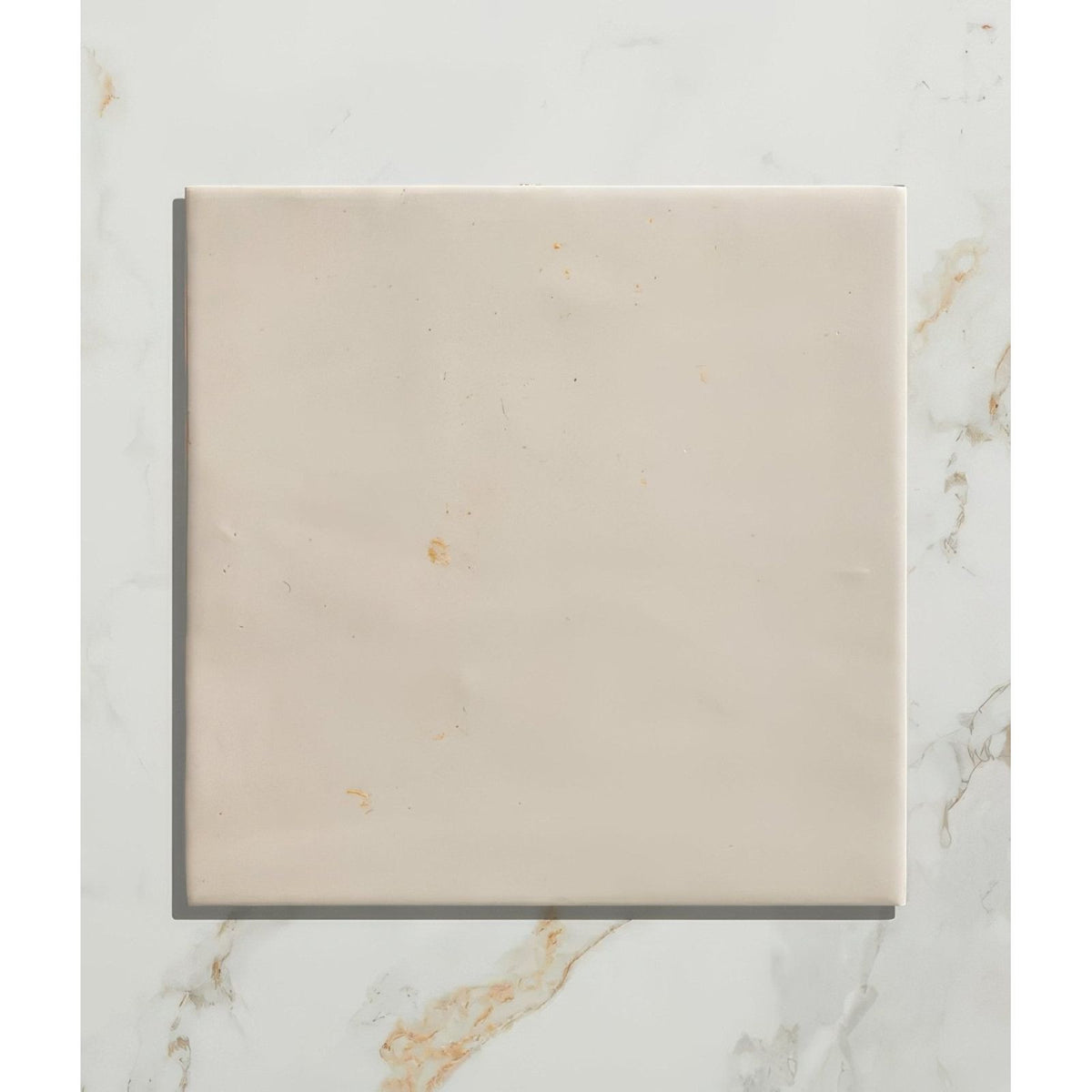 Close-up of a single Hammam Ceramic Bone tile with a smooth satin glazed surface