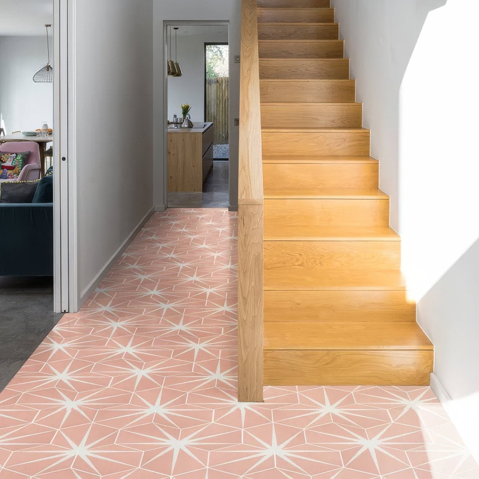 Lily Pad Porcelain Bubblegum – floor tile detail